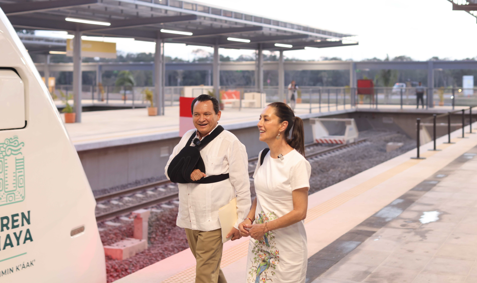 Claudia Sheinbaum viajó en el Tren Maya hacia Tizimín 